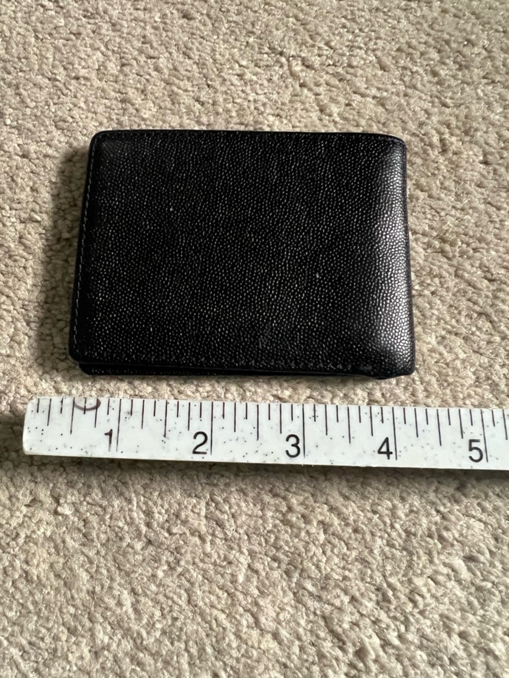Men's Black Leather Bifold Wallet - Classic Minimalist,NWOT